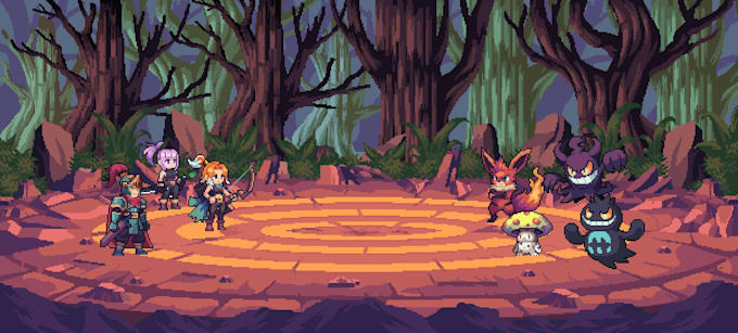 draw pixel art scene and background for your game