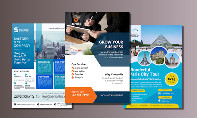 create digital flyer design, brochure, and poster designs