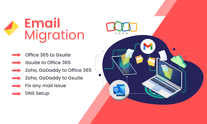 migrate your email to office 365, g suite, zoho, cpanel migration