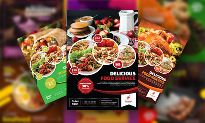 design eye catching food flyer for your business