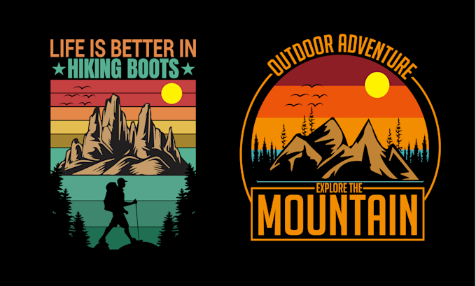 do adventure mountain outdoor hiking custom t shirt design