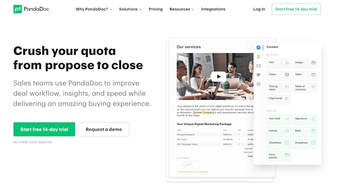 set up your pandadoc digital quoting system and integrate it with zoho, hubspot