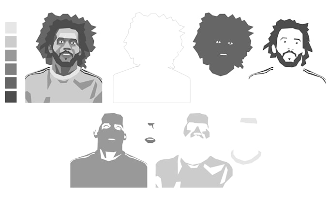 create multilayer stencil illustration for laser cut