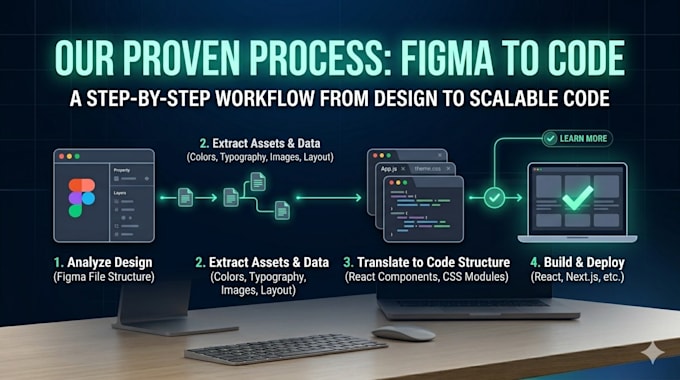 convert figma design to react or nextjs website with pixel perfect UI