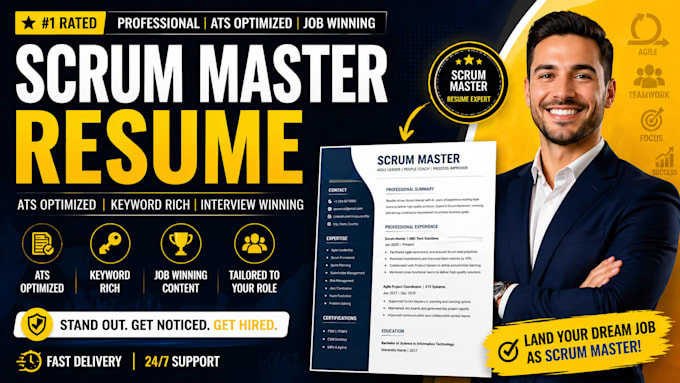 write ats resume for certified scrum master and agile professionals