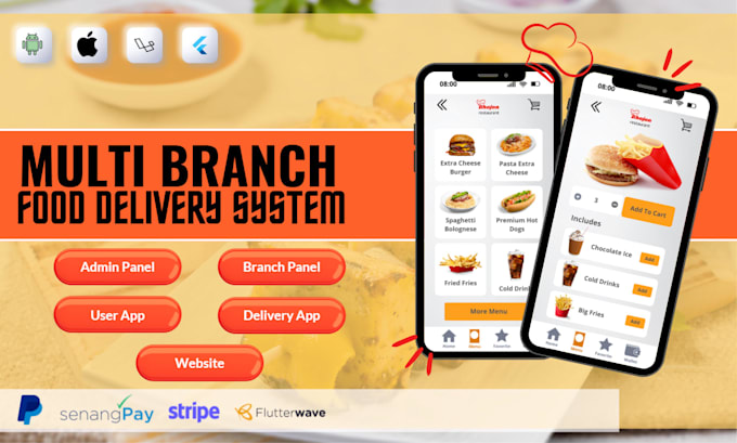 develop food delivery app or food delivery single or multi restaurant website