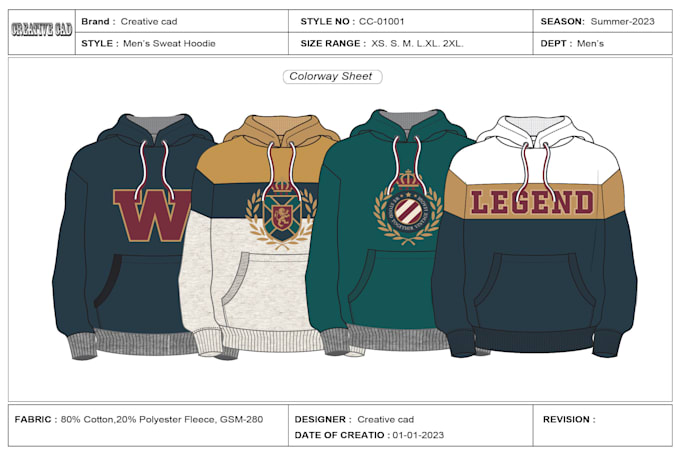 create clothing tech pack and apparels design