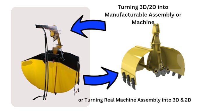 create full part and assembly technical drawing in 2d and 3d