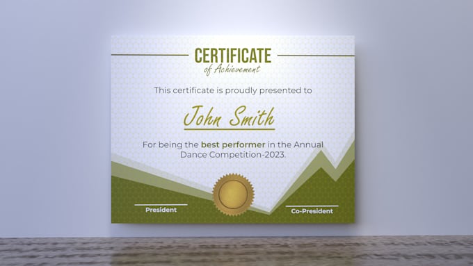 design diploma certificate, award certificate or gift certificate
