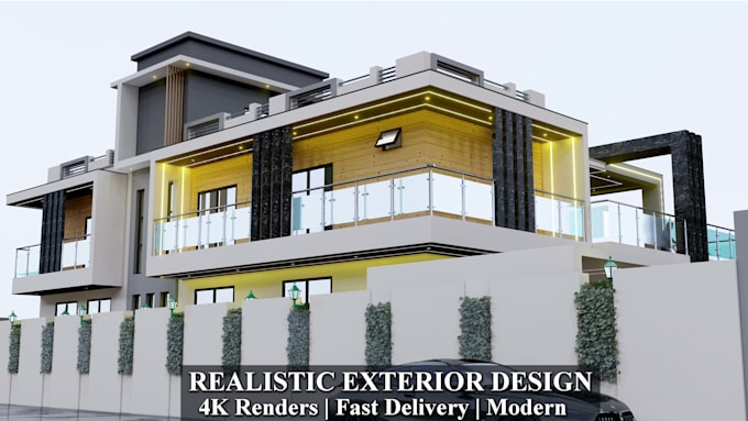 create realistic exterior 3d design and rendering for your house