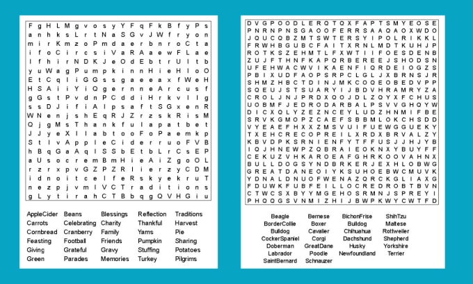 Create printable word search puzzles by Logic quest hq Fiverr