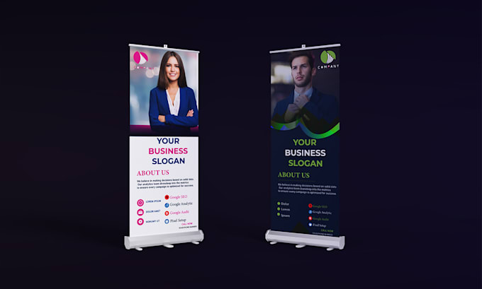design creative eye catching roll up banner for your business
