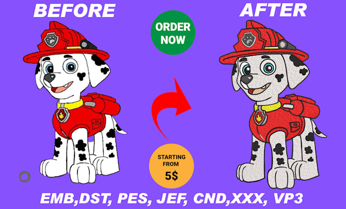 do embroidery digitizing in dst pes emb pxf file