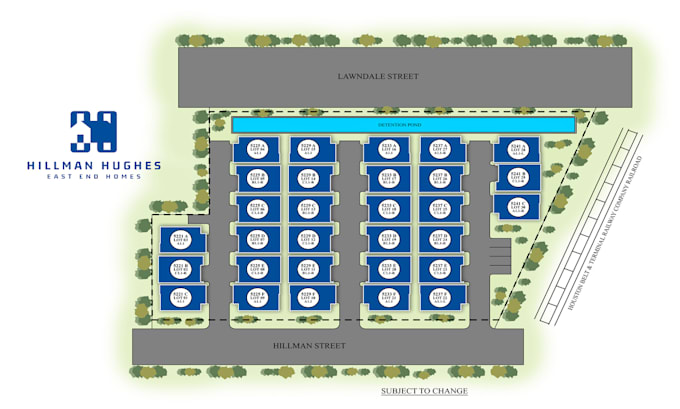 render 2d site plans, town plan, property map design