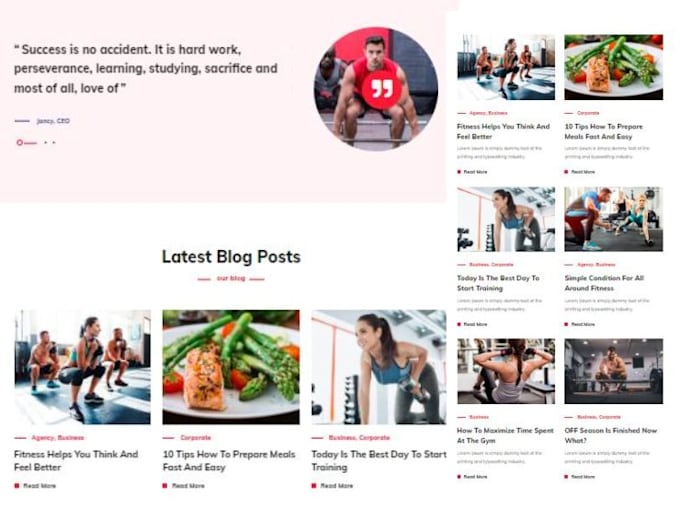 create an appealing gym exercise sports, and workout website