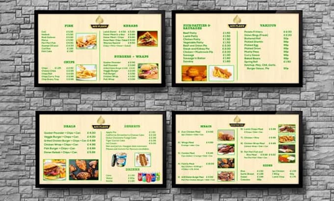 design menu board, digital menu or TV screen