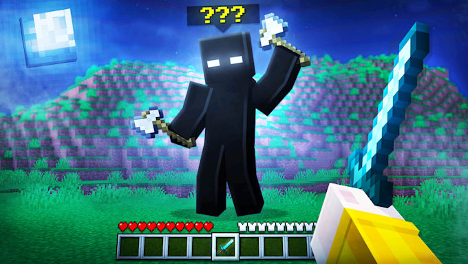 make a 2d minecraft thumbnail for your video