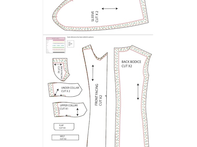 do digital sewing patterns, grading in a4 and US letter