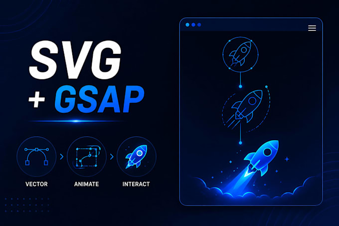 create interactive svg, CSS and scroll animations with gsap