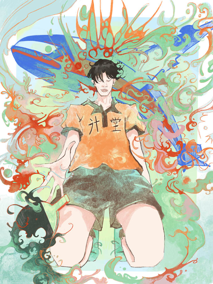 draw your favorite character in full with whimsical manner