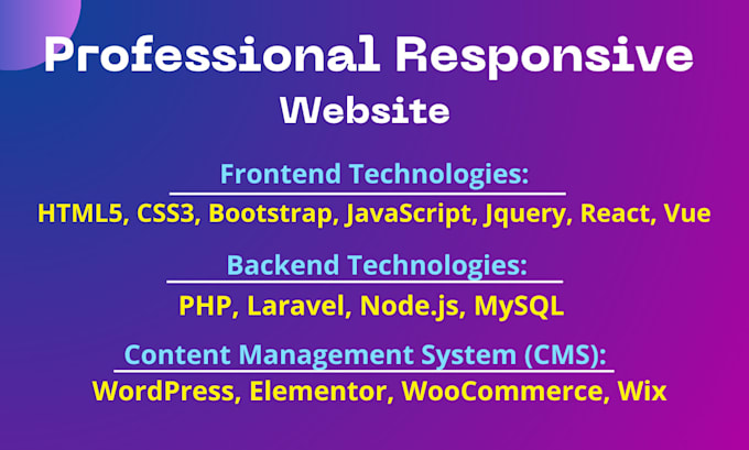 design a professional responsive and functional website