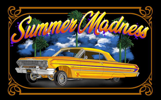 drawing vintage motorcycle or car for your tshirt