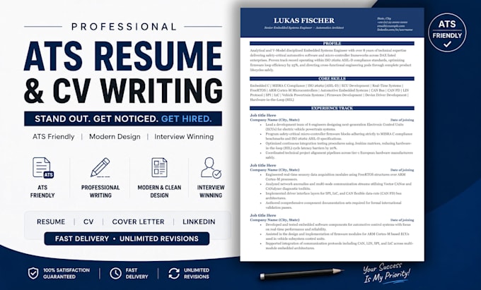 write, edit professional ats resume, ats CV and cover letter