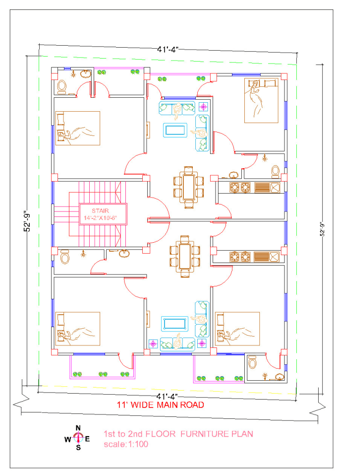 Draw 2d architectural floor plan, elevation drawing in autocad by Sr ...
