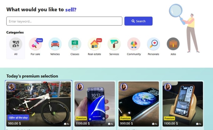 create osclass classifieds website with custom design