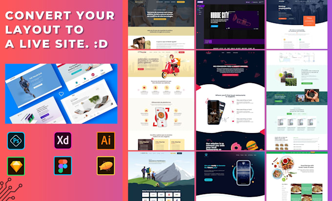 Convert psd to html figma to html ai sketch xd to html responsive ...