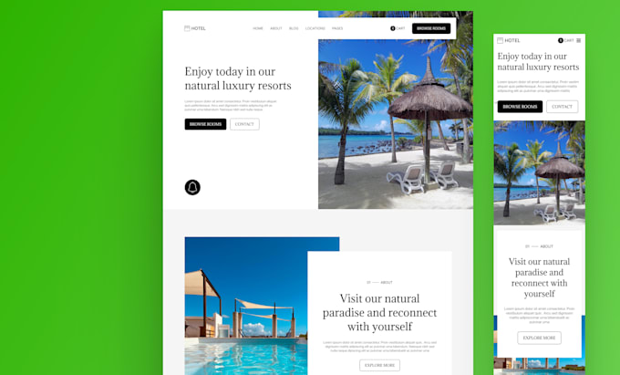 do website ui ux design, landing page design with figma