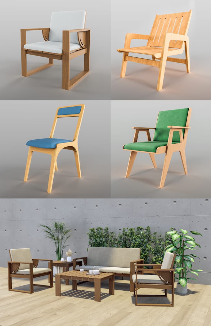 create 3d furniture models with realistic render