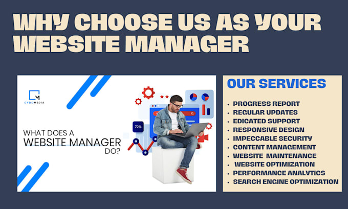 be your website manager, update and maintain to help wordpress management
