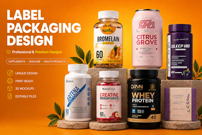 design premium supplement label and packaging design