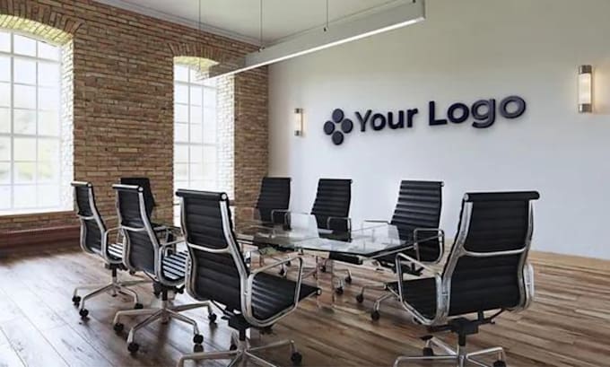 professional virtual zoom background with custom logo design