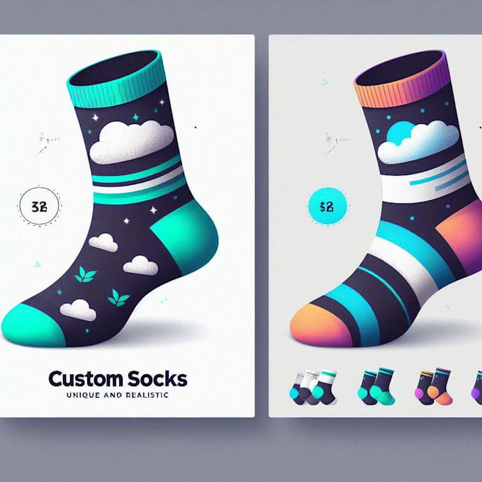 Draw custom socks unique and realistic mockups by Kaaproutsi Fiverr
