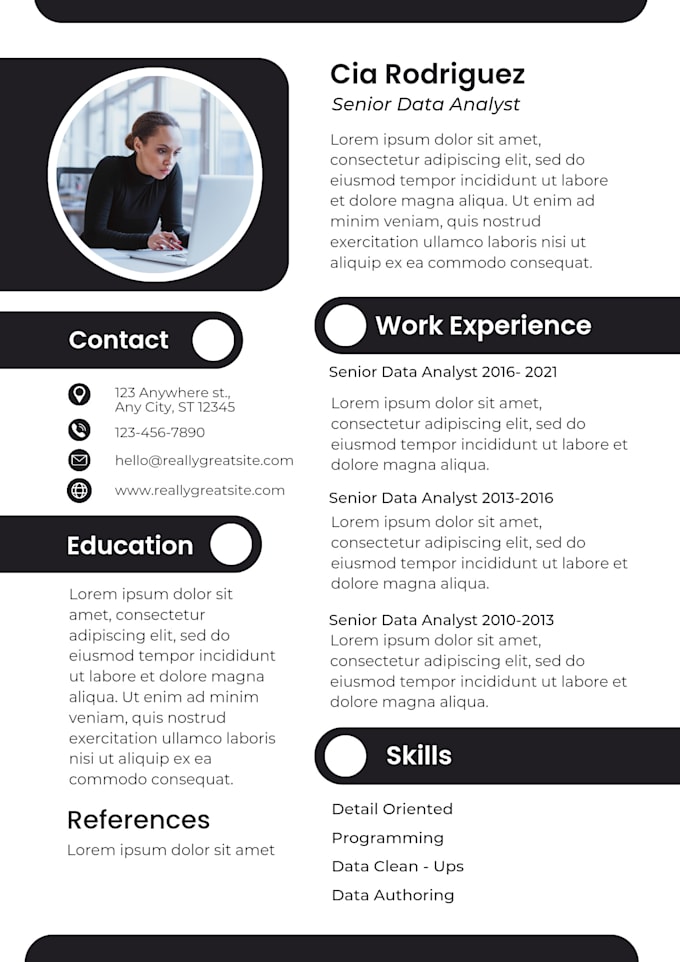 provide a professional resume design eye catching CV layout