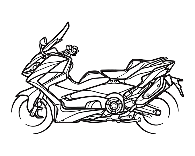 design silhouette vector motorbike and bicycle
