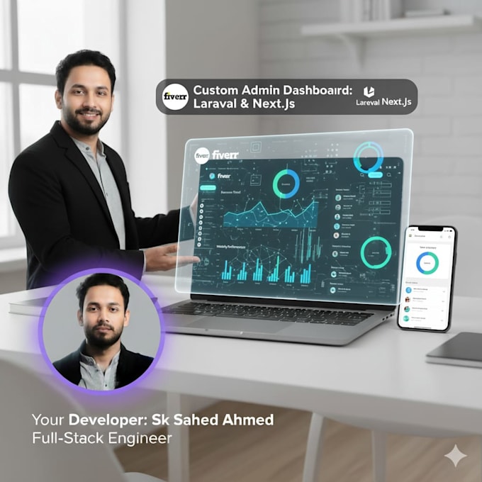 develop a custom admin dashboard with charts, reports, and data control