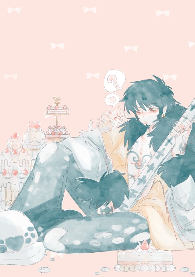 water colour inspired shoujo manga illustration