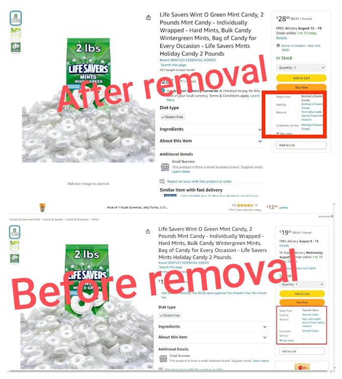 remove amazon hijacker from your product listing within 24 hour