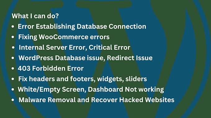 fix any wordpress error in 1 hour, 10 years wp crisis specialist