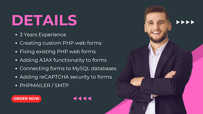 fix or create custom login, signup, contact form in PHP