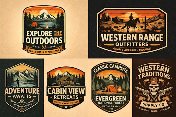 do design outdoor vintage retro and rustic logo