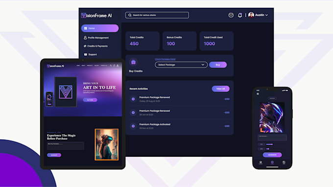 create UI UX design for websites