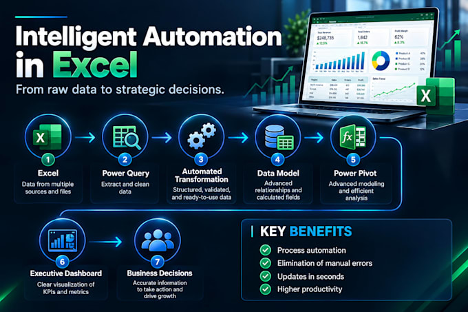 buil excel dashbords and financial models with automation
