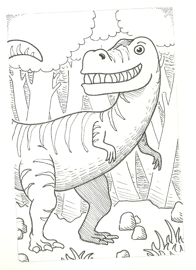 illustrate dinosaurs in cartoon style
