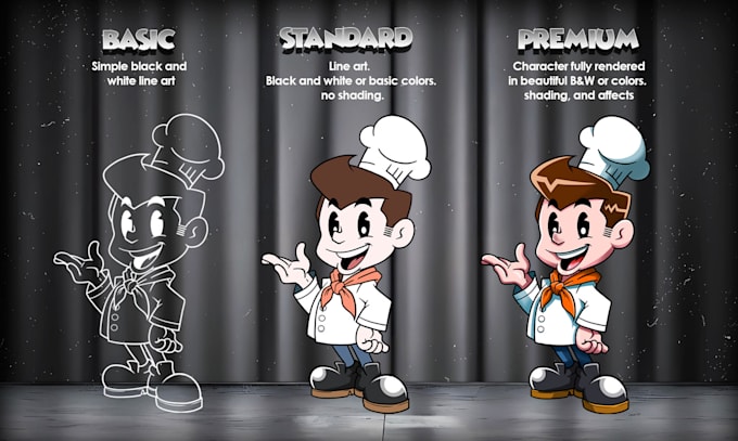 design retro vintage rubber hose cartoon characters