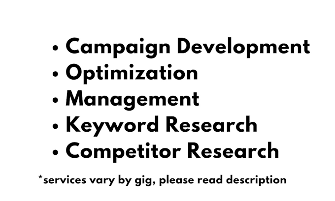optimize your current google ads campaign, rush order, 5 ad groups, 40 keywords