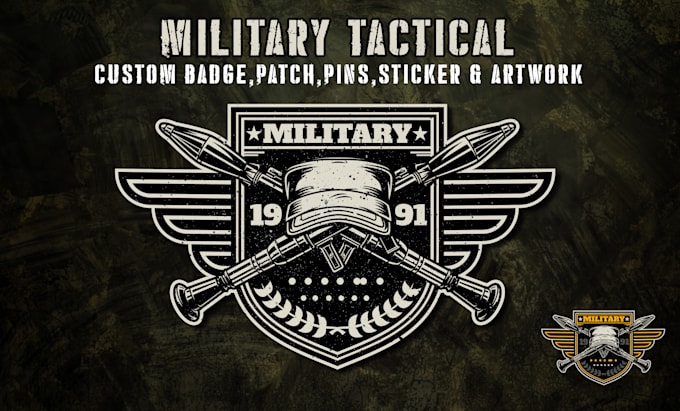 do custom vintage, military tactical patch, and badge logo